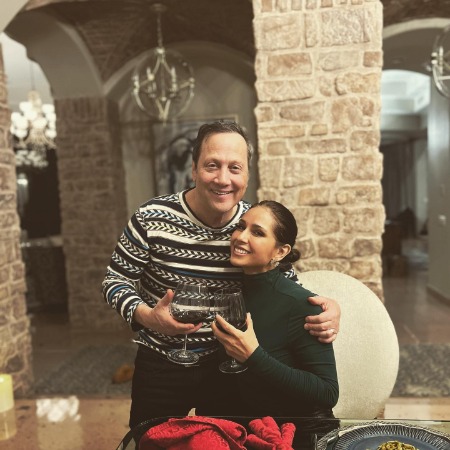 Rob Schneider enjoying Christmas with his wife Patricia Azarcoya Schneider.